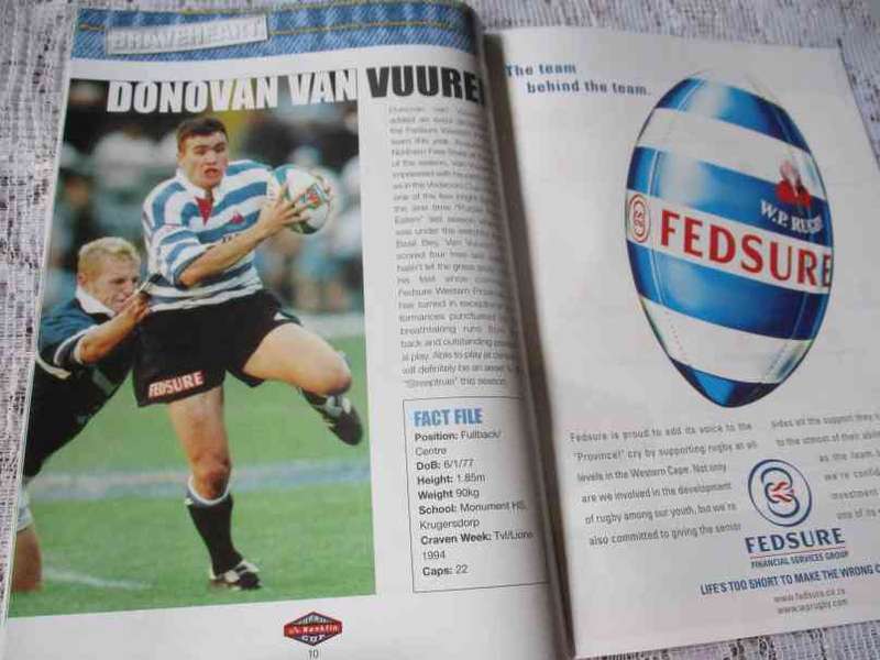 WP vs BULLDOGS  21 JULY 2000 - RUGBY PROGRAMME