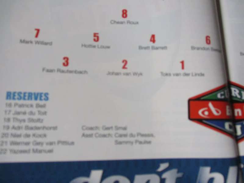 WP vs BULLDOGS  21 JULY 2000 - RUGBY PROGRAMME
