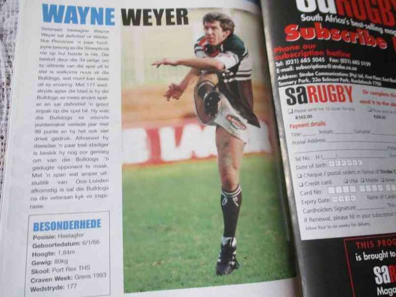 WP vs BULLDOGS  21 JULY 2000 - RUGBY PROGRAMME