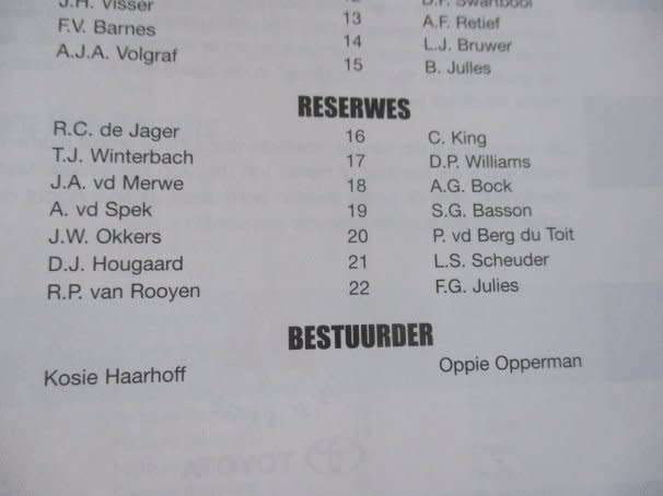 WP vs BULLDOGS  21 JULY 2000 - RUGBY PROGRAMME