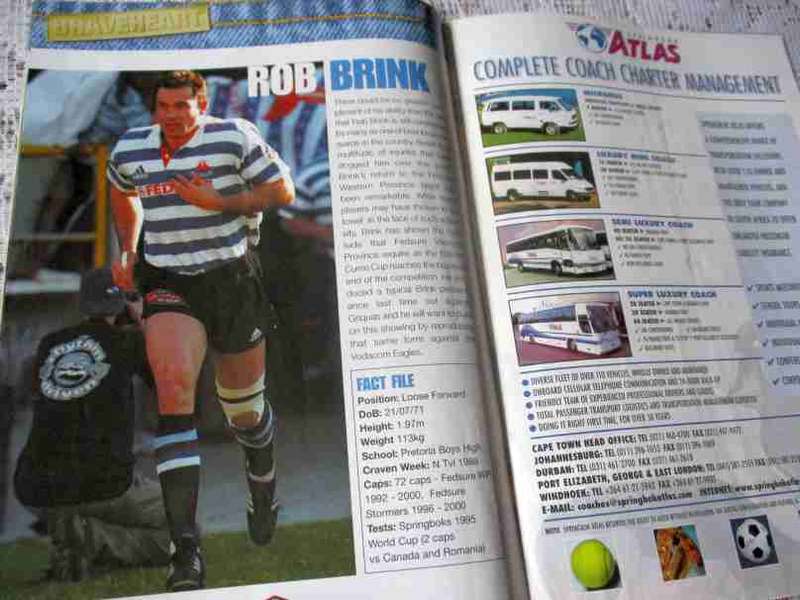 WP vs EAGLES  2 SEPTEMBER 2000 - RUGBY PROGRAMME