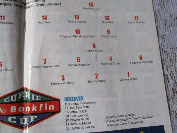 WP vs EAGLES  2 SEPTEMBER 2000 - RUGBY PROGRAMME