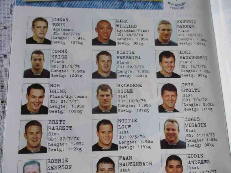 WP vs SHARKS   30 SEPTEMBER 2000 - RUGBY PROGRAMME