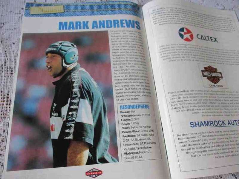 WP vs SHARKS   30 SEPTEMBER 2000 - RUGBY PROGRAMME