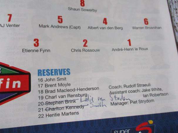 WP vs SHARKS   30 SEPTEMBER 2000 - RUGBY PROGRAMME