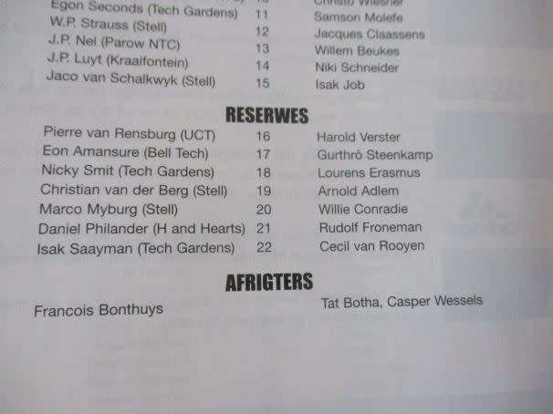 WP vs SHARKS   30 SEPTEMBER 2000 - RUGBY PROGRAMME