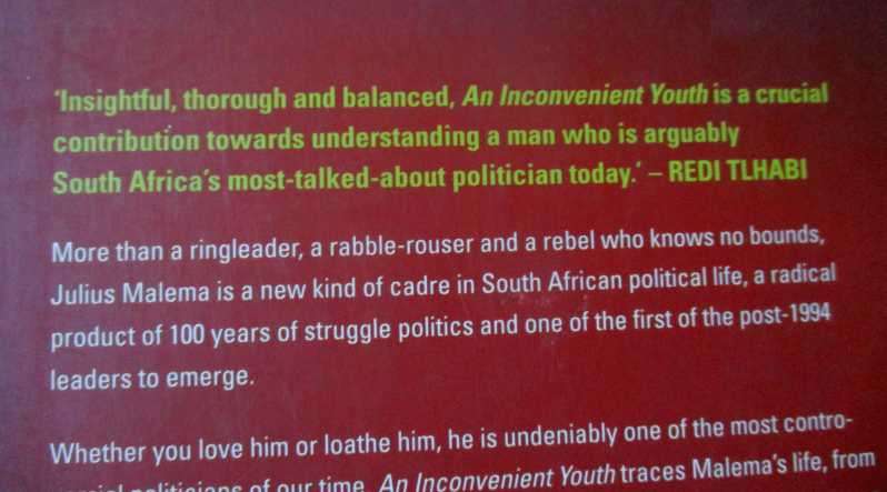 AN INCONVENIENT YOUTH - JULIUS MALEMA AND THE `NEW` ANC - FIONA FORDE