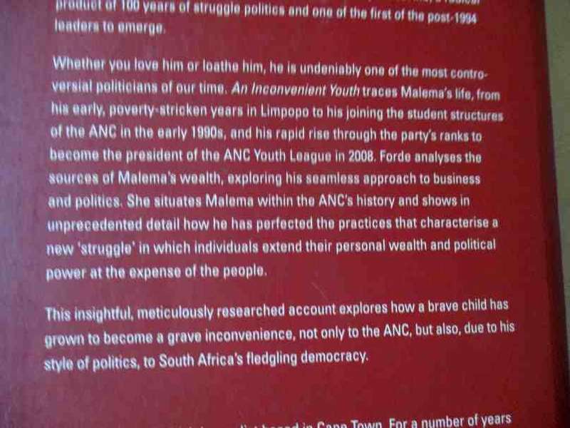 AN INCONVENIENT YOUTH - JULIUS MALEMA AND THE `NEW` ANC - FIONA FORDE
