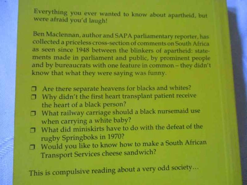 APARTHEID - THE LIGHTER SIDE - BEN MACLENNAN
