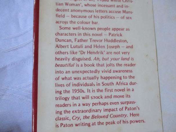 AH, BUT YOUR LAND IS BEAUTIFUL - ALAN PATON