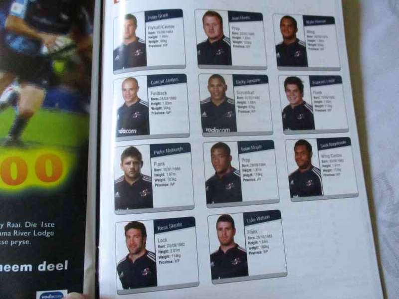 LIONS VS WP STORMERS 17 MAY 2008 - RUGBY PROGRAMME