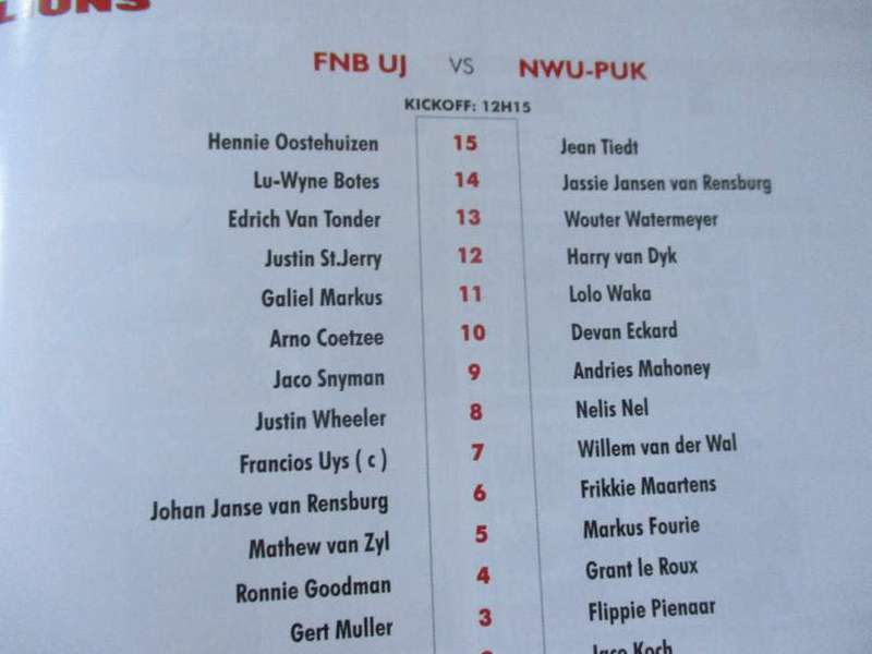 LIONS VS WP STORMERS 17 MAY 2008 - RUGBY PROGRAMME