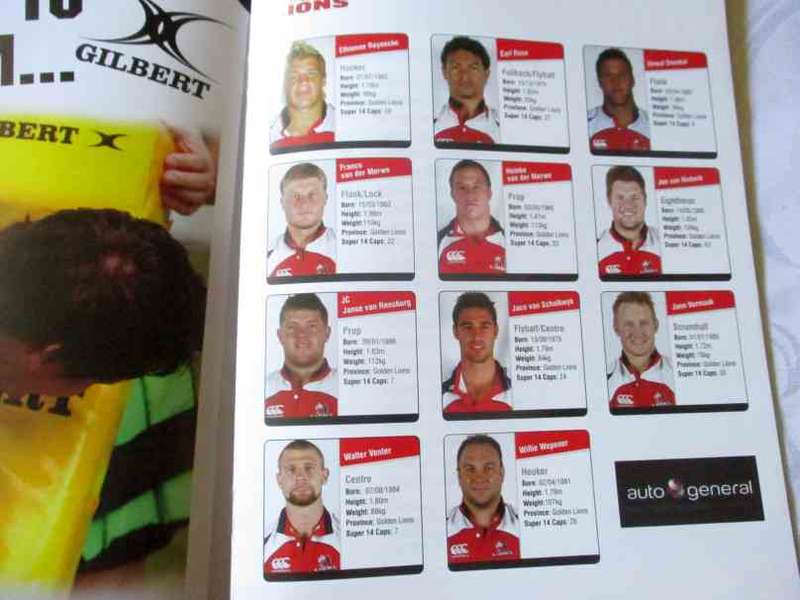 LIONS VS WP STORMERS 17 MAY 2008 - RUGBY PROGRAMME