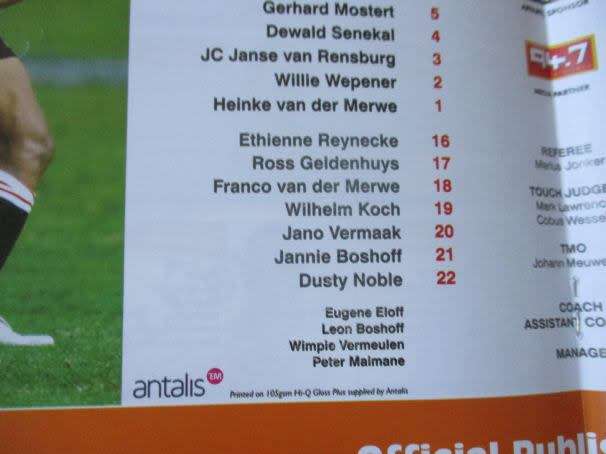LIONS VS WP STORMERS 17 MAY 2008 - RUGBY PROGRAMME