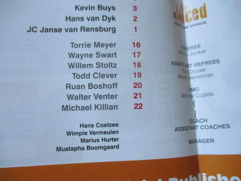 LIONS vs WP 10 OCTOBER 2008  - RUGBY PROGRAMME