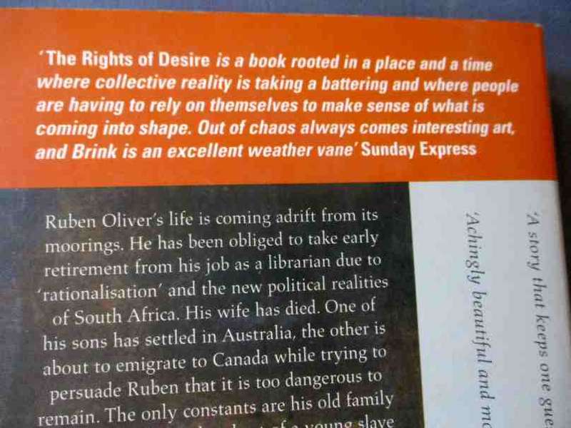 THE RIGHTS OF DESIRE - ANDRE` BRINK