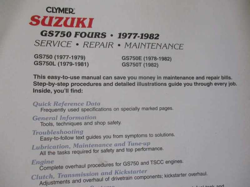 SUZUKI GS750 FOURS - 1977 - 1982 - SERVICE, REPAIR, MAINTENANCE - MANUAL