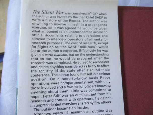 SILENT WAR - SOUTH AFRICAN RECCE OPERATIONS 1969 - 1994 - PETER STIFF ( SIGNED BY AUTHOR )
