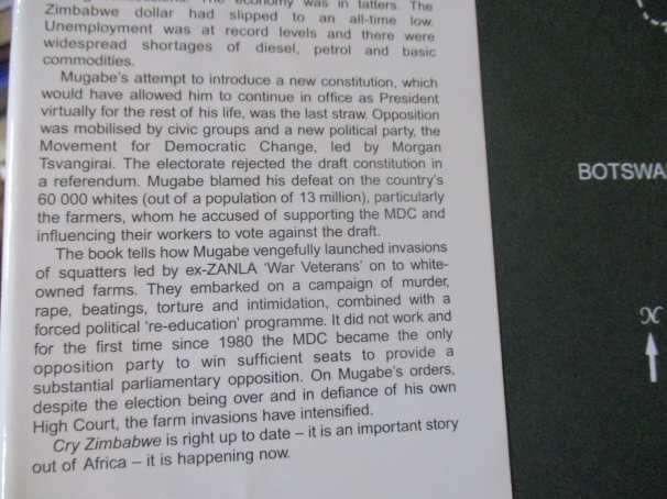 CRY ZIMBABWE - INDEPENDENCE - TWENTY YEARS ON -  PETER STIFF ( SIGNED BY AUTHOR )