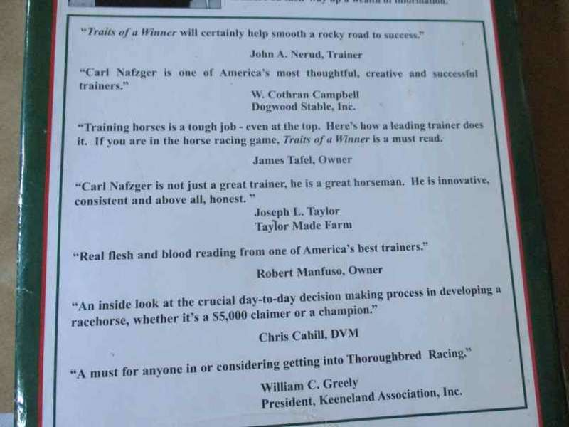 TRAITS OF A WINNER - THE FORMULA FOR DEVELOPING THOROUGHBRED RACEHORSES - CARL A NAFZGER