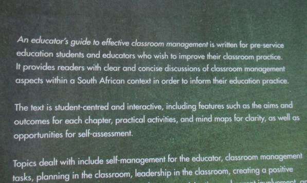 AN EDUCATOR`S GUIDE TO EFFECTIVE CLASSROOM MANAGEMENT - SA COETZEE, EJ VAN NIEKERK, JL WYDEMAN