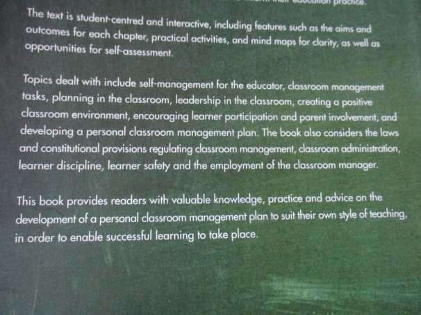 AN EDUCATOR`S GUIDE TO EFFECTIVE CLASSROOM MANAGEMENT - SA COETZEE, EJ VAN NIEKERK, JL WYDEMAN