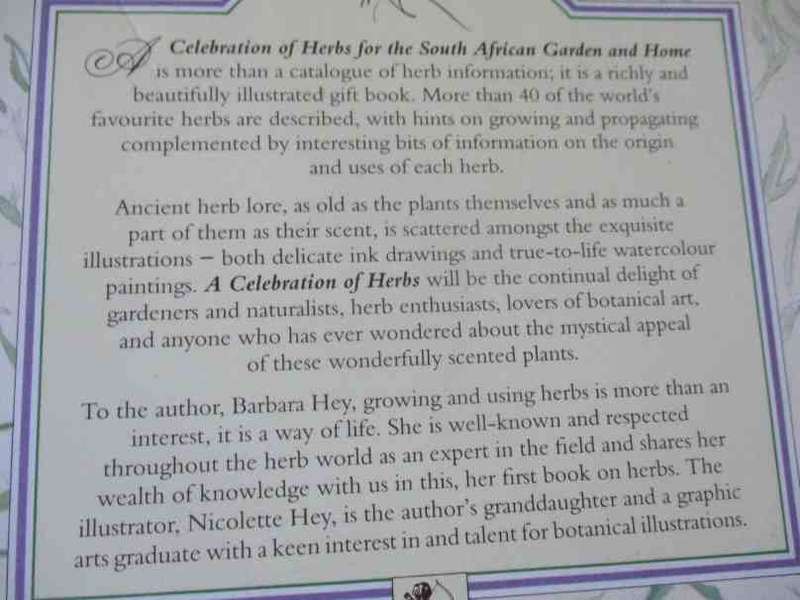 A CELEBRATION OF HERBS FOR THE SOUTH AFRICAN GARDEN & HOME - BARBARA HEY