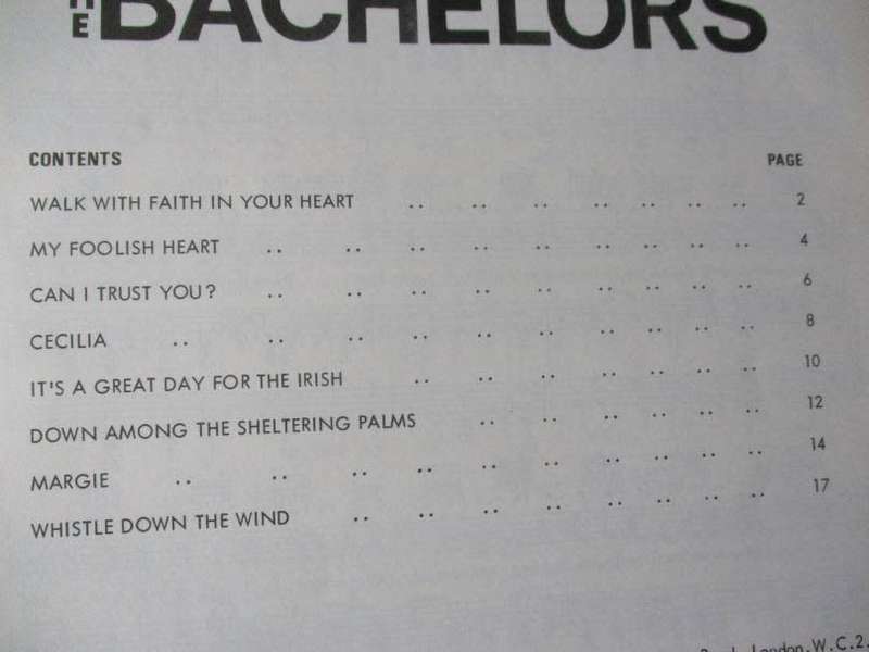 THE BATCHELORS - A SECOND ALBUM OF SONGS SUNG BY .... - SHEET MUSIC
