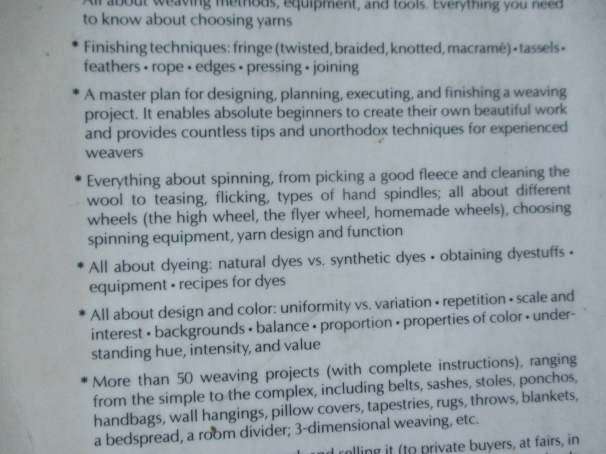 THE WEAVING, SPINNING, AND DYEING BOOK - RACHEL BRWON - SECOND EDITION