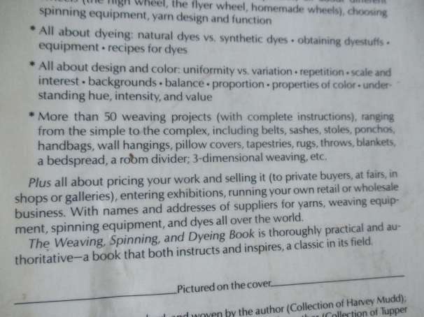THE WEAVING, SPINNING, AND DYEING BOOK - RACHEL BRWON - SECOND EDITION