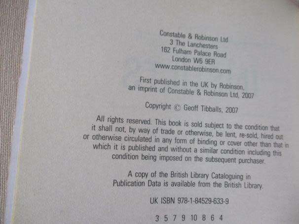 THE MAMMOTH BOOK OF INSULTS - EDITED BY GEOFF TIBBALLS
