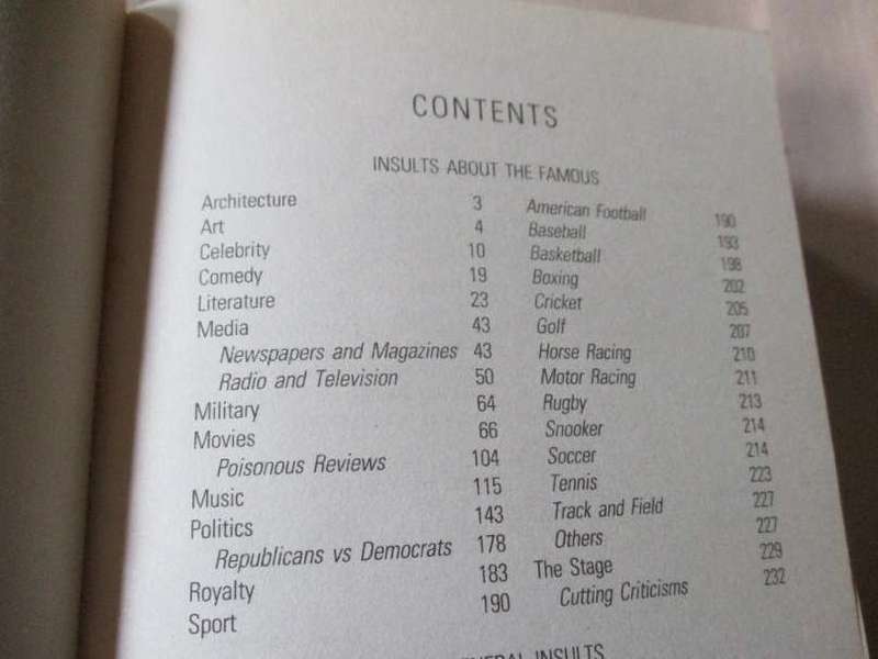 THE MAMMOTH BOOK OF INSULTS - EDITED BY GEOFF TIBBALLS