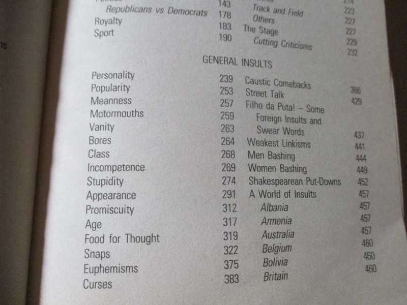 THE MAMMOTH BOOK OF INSULTS - EDITED BY GEOFF TIBBALLS