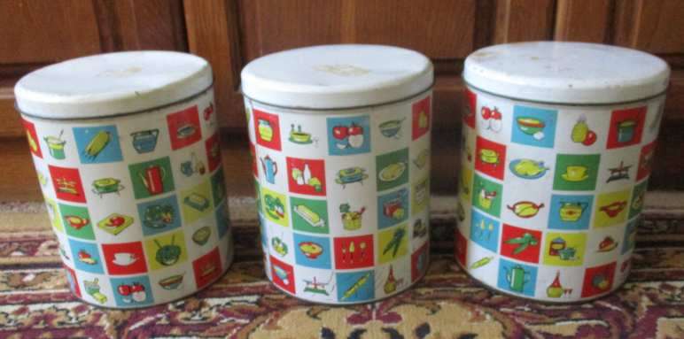 VINTAGE `KITCHEN` TINS x 3