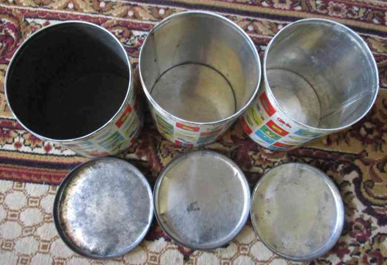 VINTAGE `KITCHEN` TINS x 3