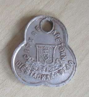 OLD CAPE TOWN DOG LICENCE DISC 1958