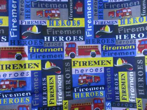 FIREMEN HEROES / FIRE FIGHTING / FIRE TRUCK / FIRE ENGINE - FABRIC