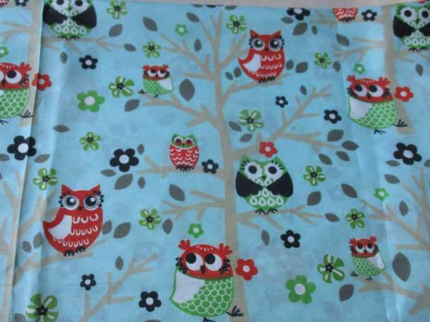 CUT COLORFUL OWLS  - POLY COTTON FABRIC