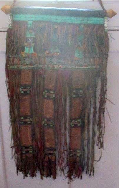 VINTAGE 1950`S TAUREG TRIBE LEATHER TENT DECOR PANEL \ MALI \ NIGER\ SAHARA \ DESERT ETHNIC  RARE FI