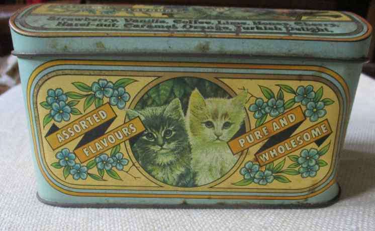 PURRFECT CHOCOLATES - J CRAWFORD & SONS - VINTAGE - TIN