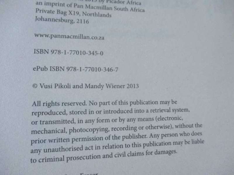 MY SECOND INITIATION - THE MEMOIR OF VUSI PIKOLI - VUSI PIKOLI & MANDY WIENER