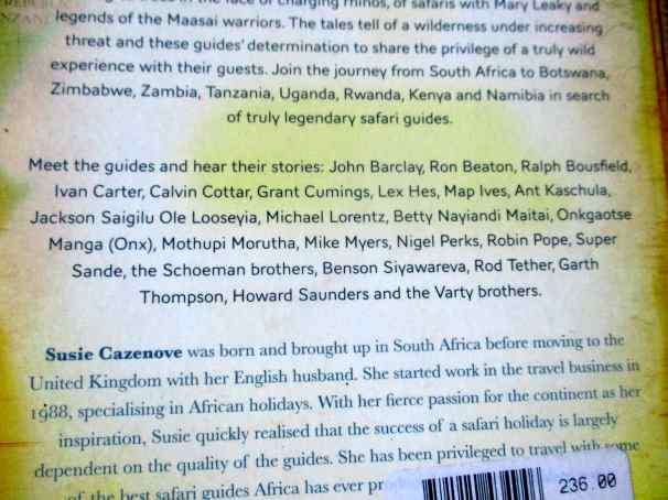 LEGENDARY SAFARI GUIDES - SUSIE CAZENOVE