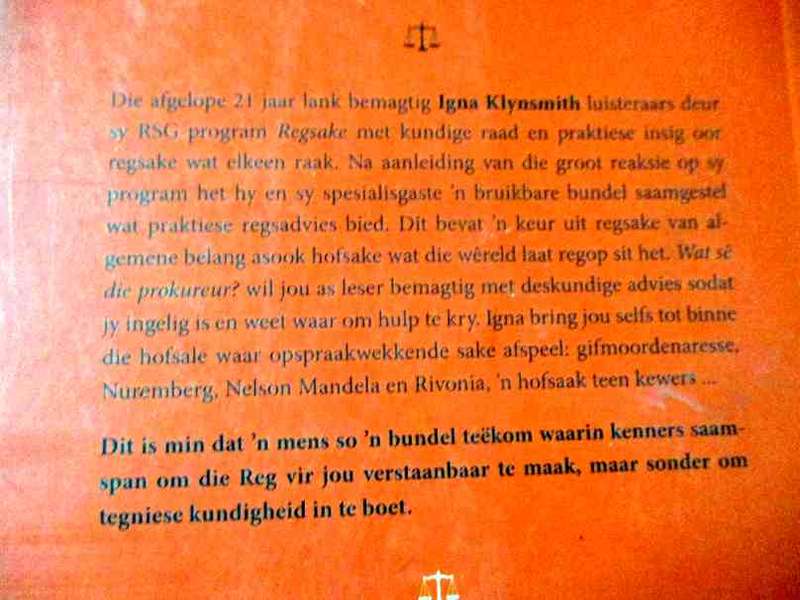 WAT SE DIE PROKUREUR ? - REGSAKE WAT JOU RAAK - IGNA KLYNSMITH