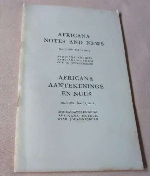 AFRICANA AANTEKENINGE EN NUUS / AFRICANA NOTES AND NEWS MARCH 1959