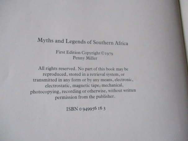 MYTHS AND LEGENDS OF SOUTHERN AFRICA - PENNY MILLER