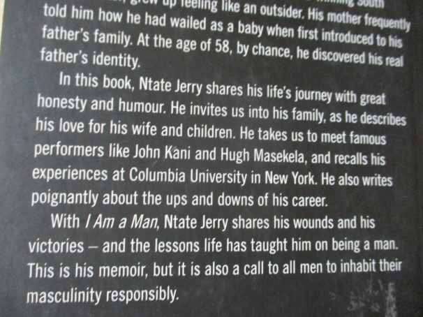 I AM A MAN - A MEMOIR - JERRY MOFOKENG WA MAKHETHA