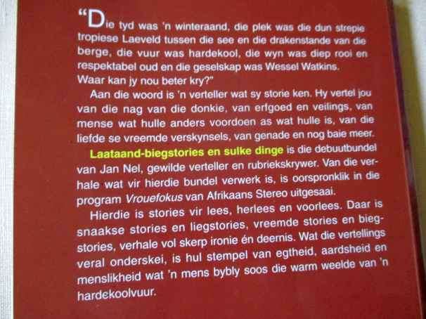 LAATAAND-BIEG-STORIES EN SULKE STORIES - JAN NEL