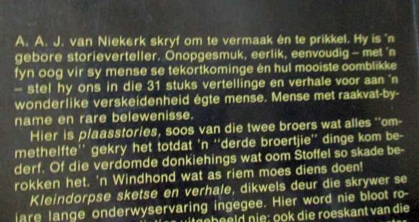 VIR N` OULAP EN N` BOKSTERT - A.A.J. VAN NIEKERK