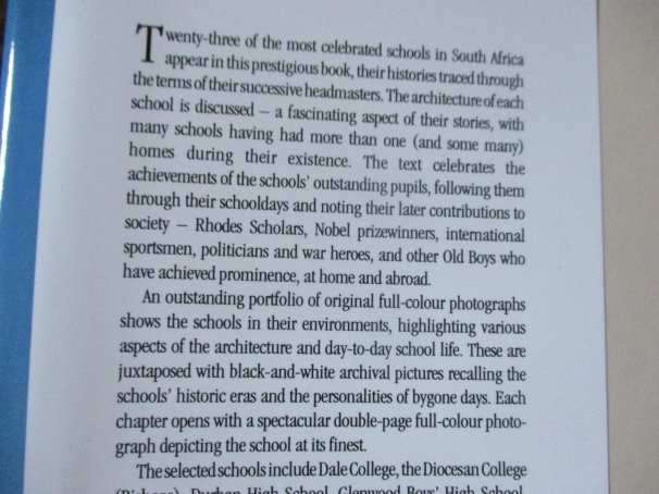 HISTORIC SCHOOLS OF SOUTH AFRICA - AN ETHOS OF EXCELLENCE - PETER HAWTHORN AND BARRY BRISTOW