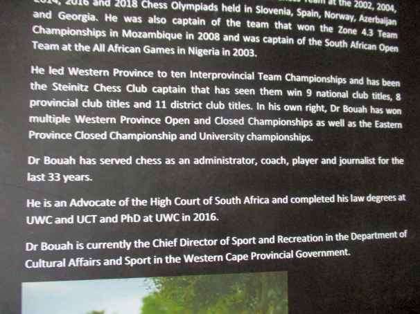 REFLECTIONS ON CHESS IN THE RAINBOW NATION 2020 VOLUME 1 -  Dr LYNDON BOUAH ( SIGNED )